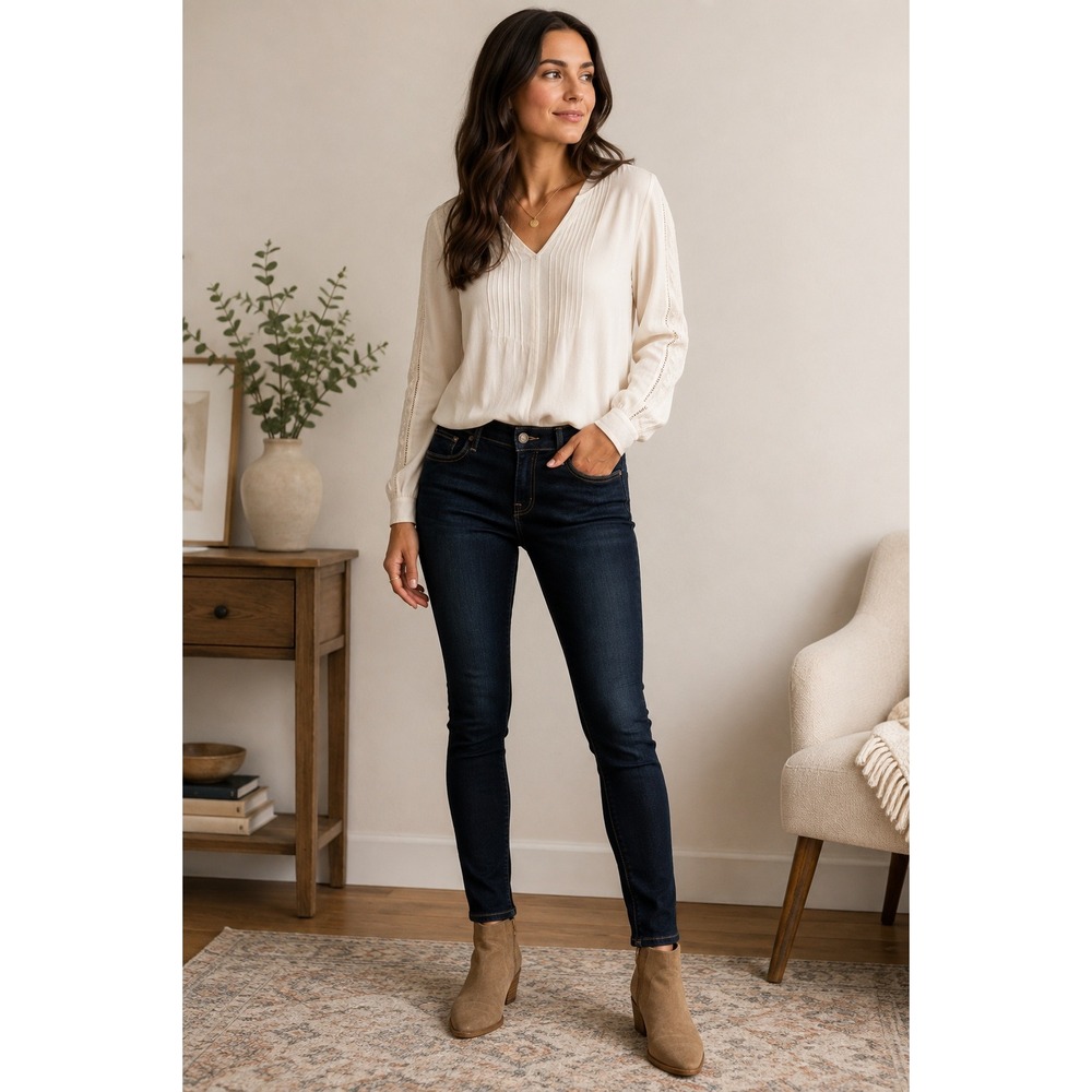 Lucky Brand Lolita Skinny Jeans 6/28 Dark Wash Denim Mid Rise Slim Fit 7WP1978U7